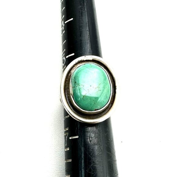 Vintage Native American Womens Mens Ring Sterling Silver Turquoise Size 6 - Picture 7 of 7